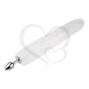 Plug anal metalico con cola de zorro blanca